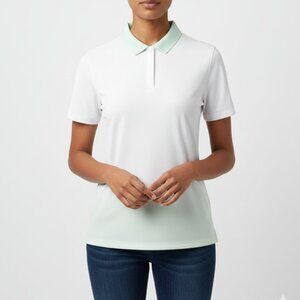 NWT Under Armour White HeatGear Golf Polo with Mint Collar‎ – Women’s S